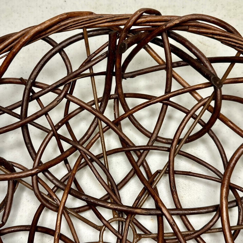 Rustic Basket Dark Vine Woven Wood Base 13"x 3.5" Home Decor Wall Decor‎ - Picture 2 of 7